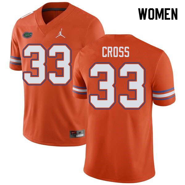 Jordan Brand Women #33 Daniel Cross Florida Gators College Football Jersey Orange